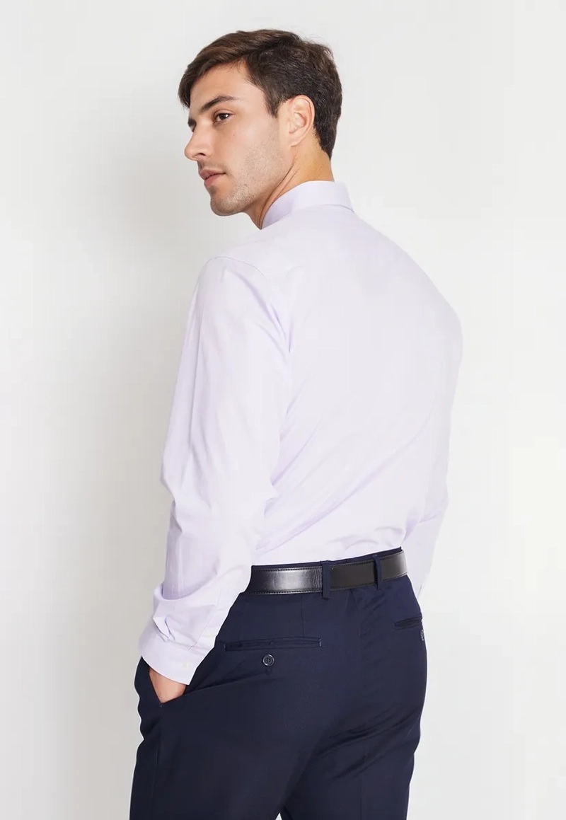 CAMISA FORMAL HOMBRE REGULAR POPLIN LILA - 2