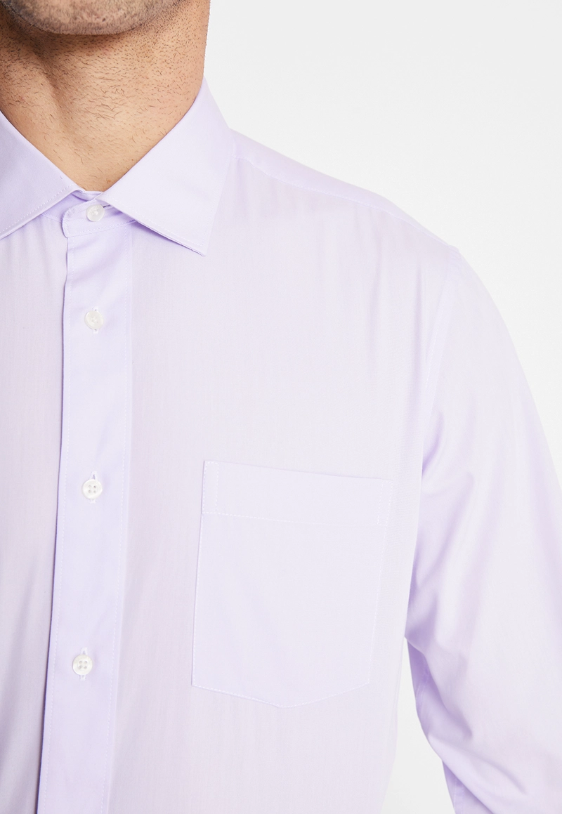CAMISA FORMAL HOMBRE REGULAR POPLIN LILA - 3