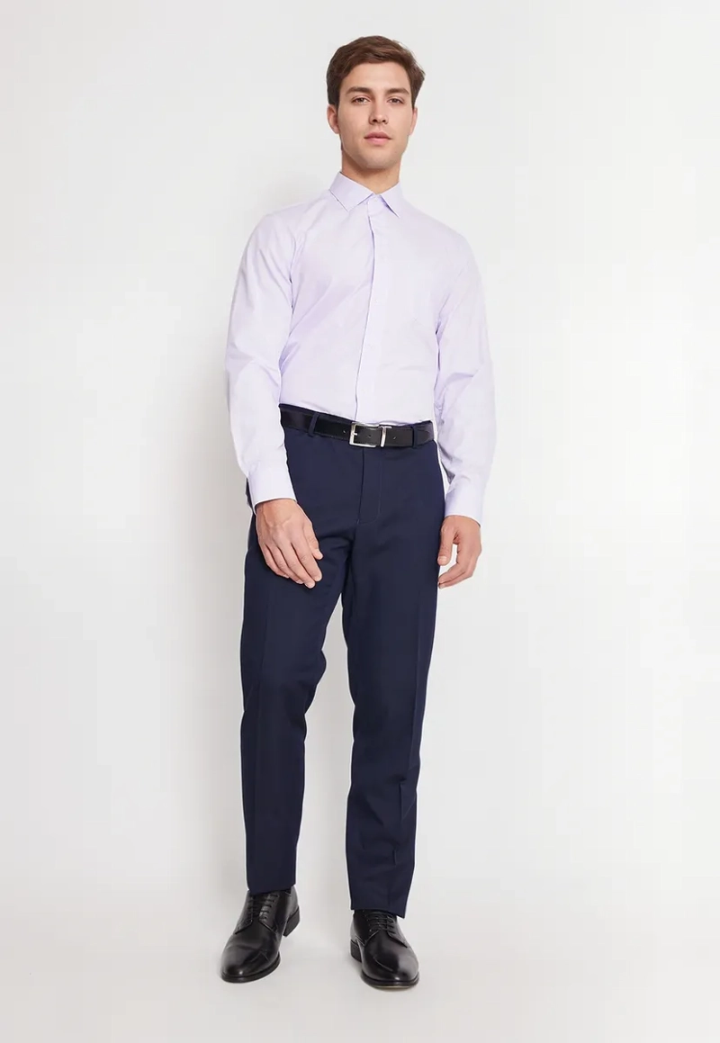 CAMISA FORMAL HOMBRE REGULAR POPLIN LILA - 4