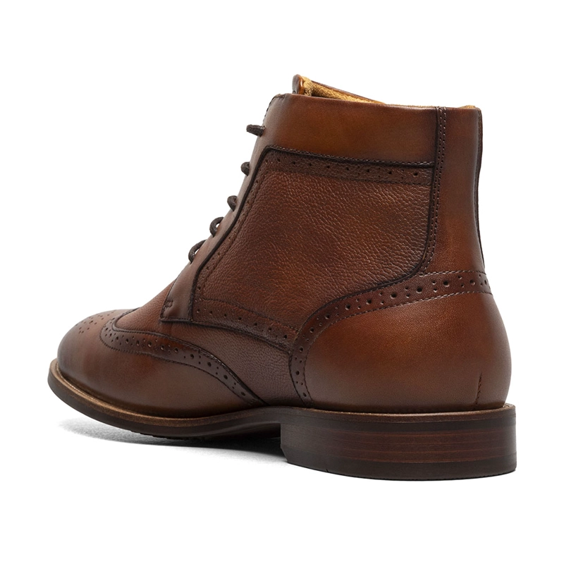 BOTINES CASUAL RUCCI WINGTIP LACE UP COGNAC - 8