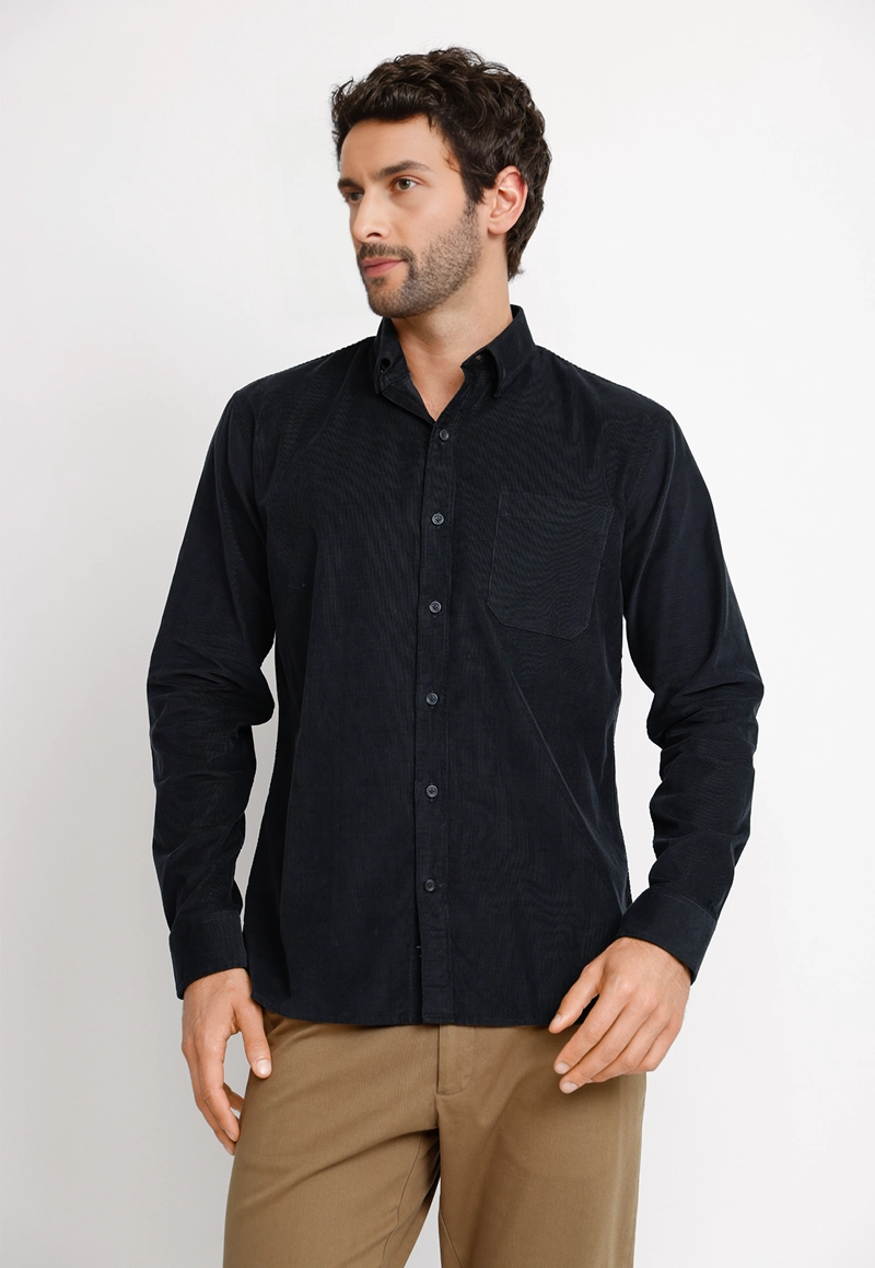 CAMISA COTELE  ML HOMBRE BURGOS AZUL MARINO - 1