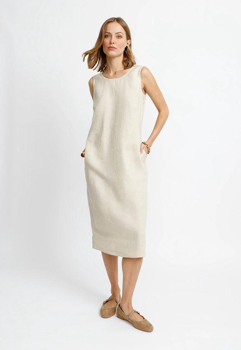 VESTIDO BEIGE ROSE MUJER - 4