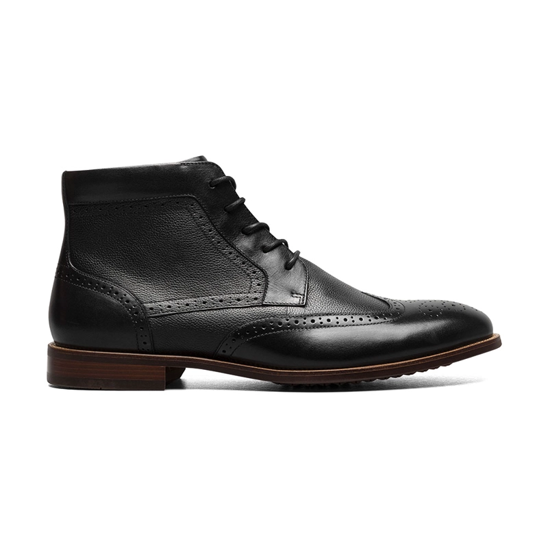BOTINES CASUAL RUCCI WINGTIP LACE UP NEGRO - 3