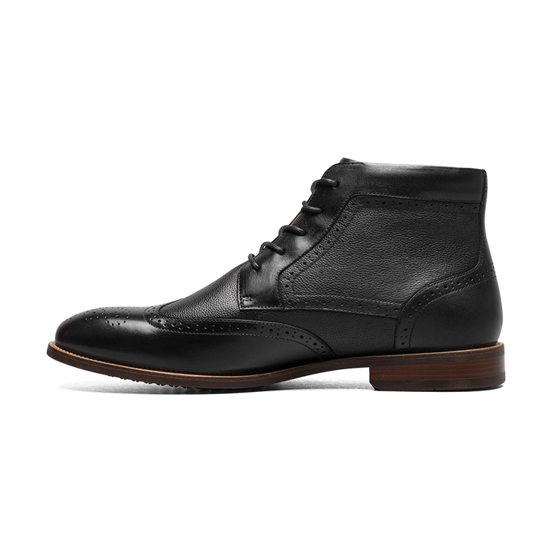 BOTINES CASUAL RUCCI WINGTIP LACE UP NEGRO - 5