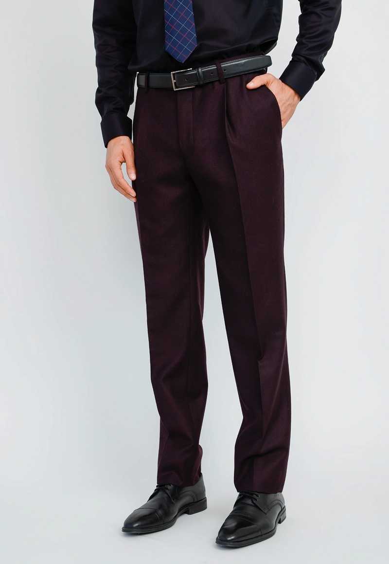 PANTALON FORMAL HOMBRE CLASSIC FLANNEL MORADO - 1