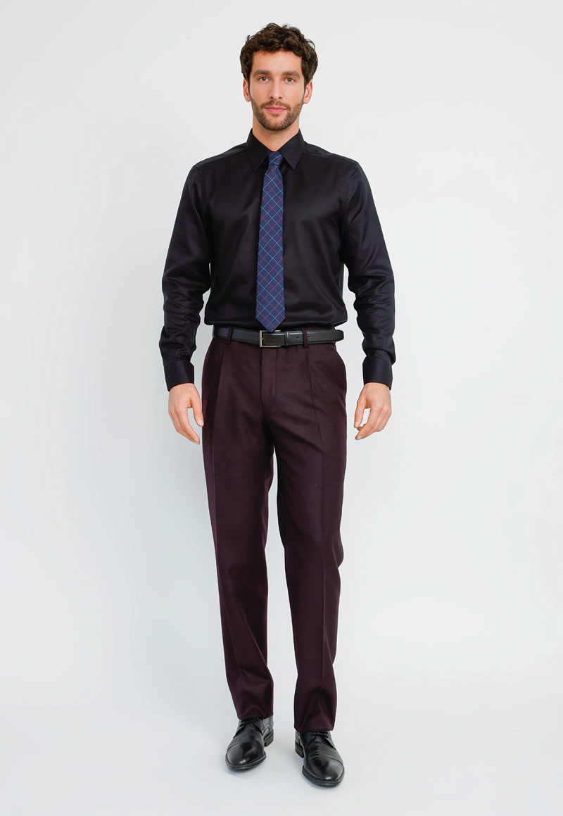 PANTALON FORMAL HOMBRE CLASSIC FLANNEL MORADO - 4