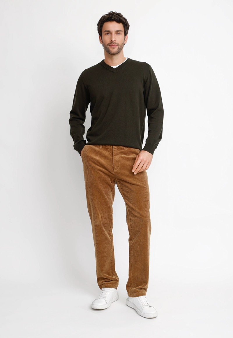 PANTALON COTELE HOMBRE VISION BEIGE - 4