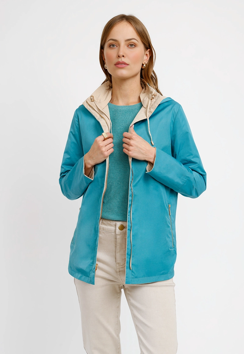 CHAQUETA REVERSIBLE BEIGE EVA MUJER - 2