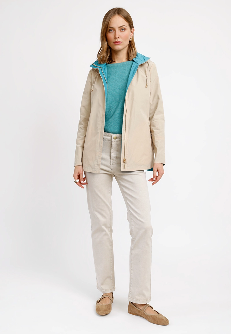 CHAQUETA REVERSIBLE BEIGE EVA MUJER - 7