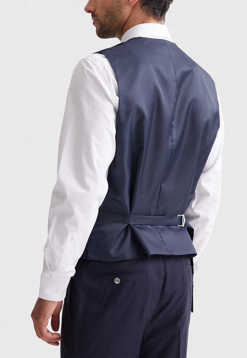 GILET FORMAL HOMBRE REGULAR TWILL AZUL MARINO - 2