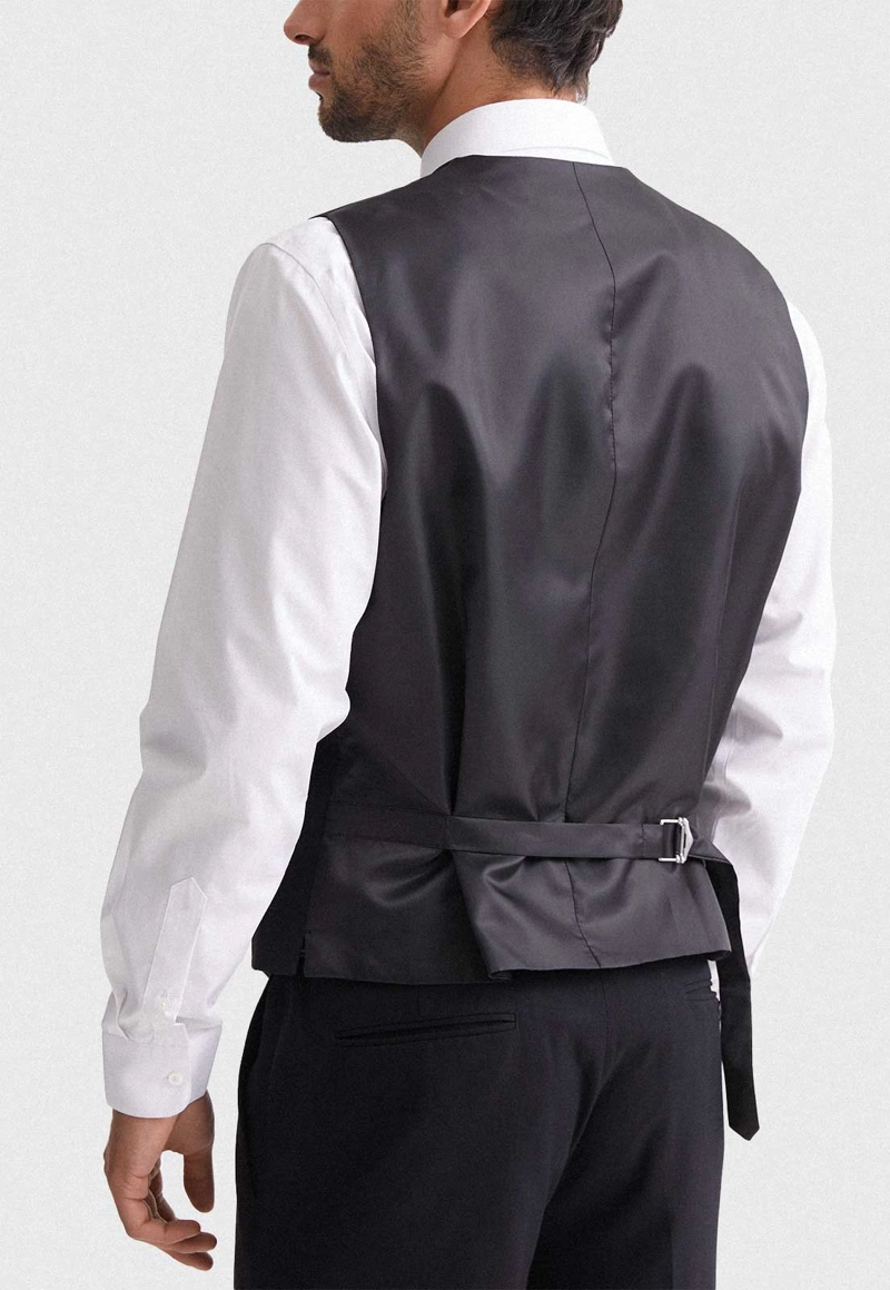 GILET FORMAL HOMBRE REGULAR TWILL NEGRO - 2