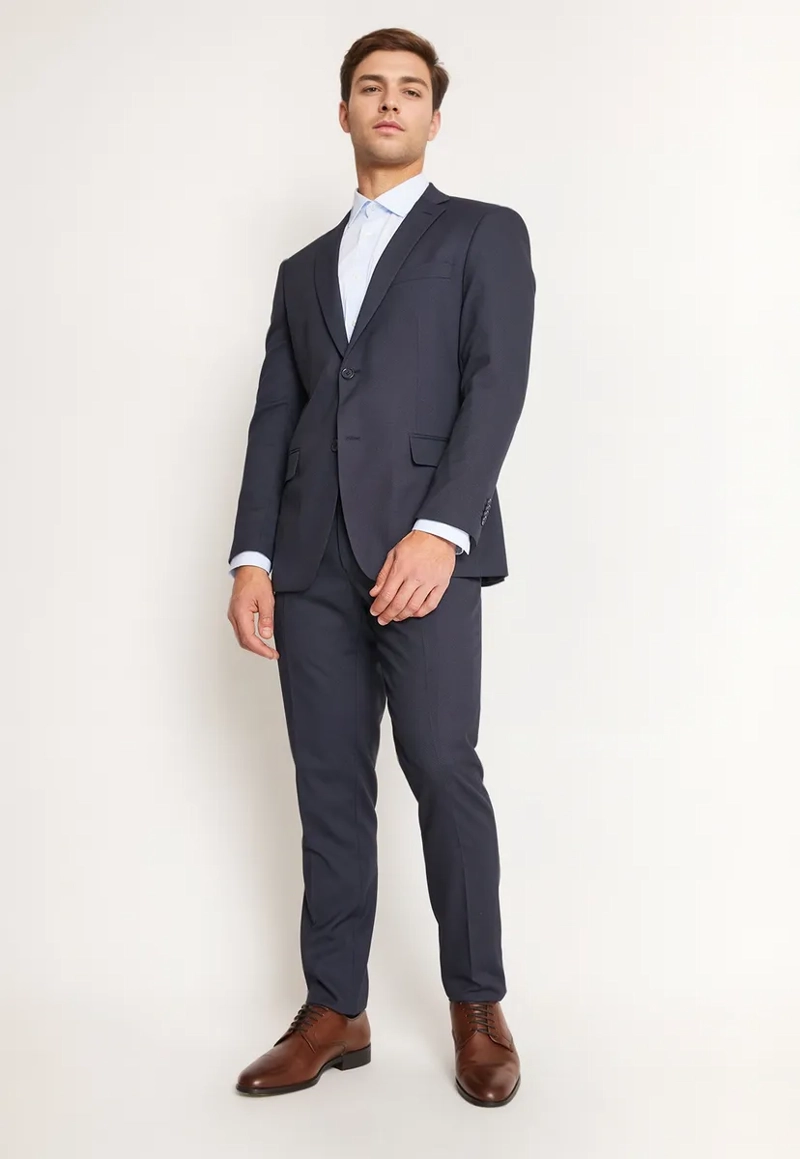 TRAJE FORMAL HOMBRE SLIM TEXTURADO AZUL MARINO - 1