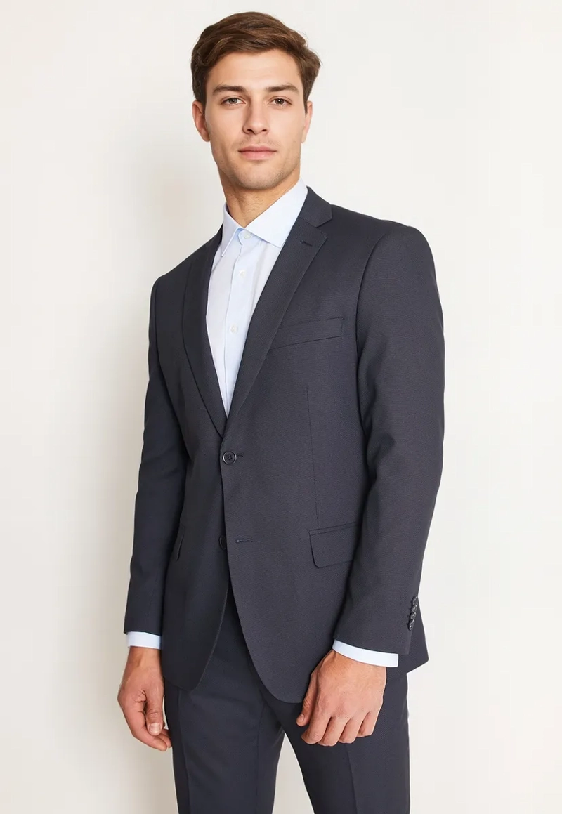 TRAJE FORMAL HOMBRE SLIM TEXTURADO AZUL MARINO - 2