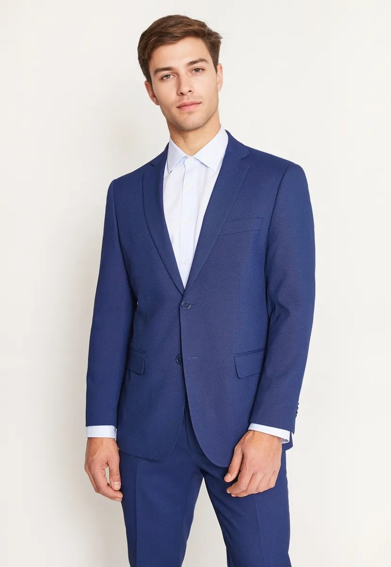 TRAJE FORMAL HOMBRE SLIM TEXTURADO AZUL MEDIO - 2