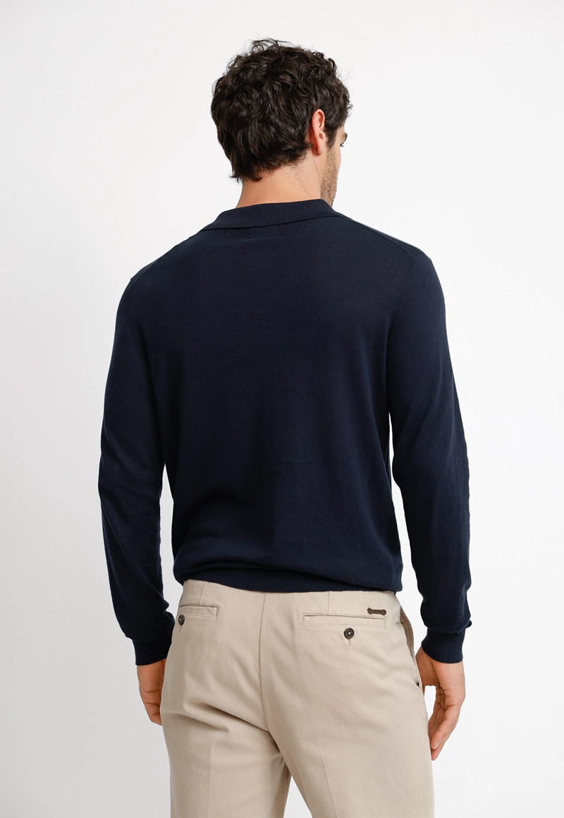 POLERA ML HOMBRE MARCEL AZUL MARINO - 2
