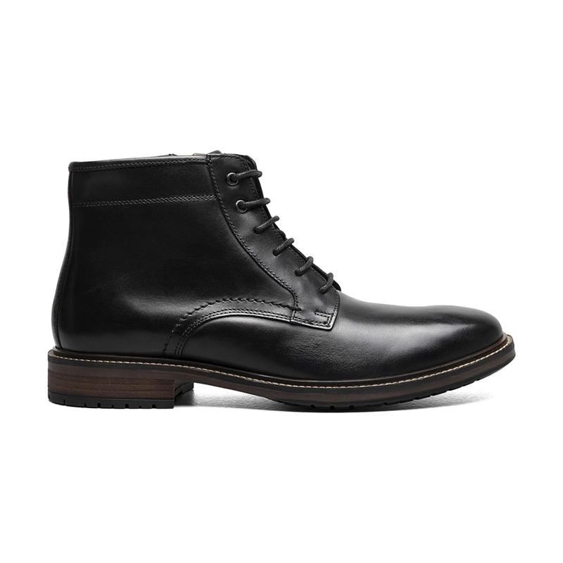 BOTINES CASUAL FORGE PLAIN TOE LACE UP NEGRO - 3