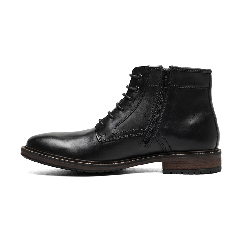 BOTINES CASUAL FORGE PLAIN TOE LACE UP NEGRO - 5