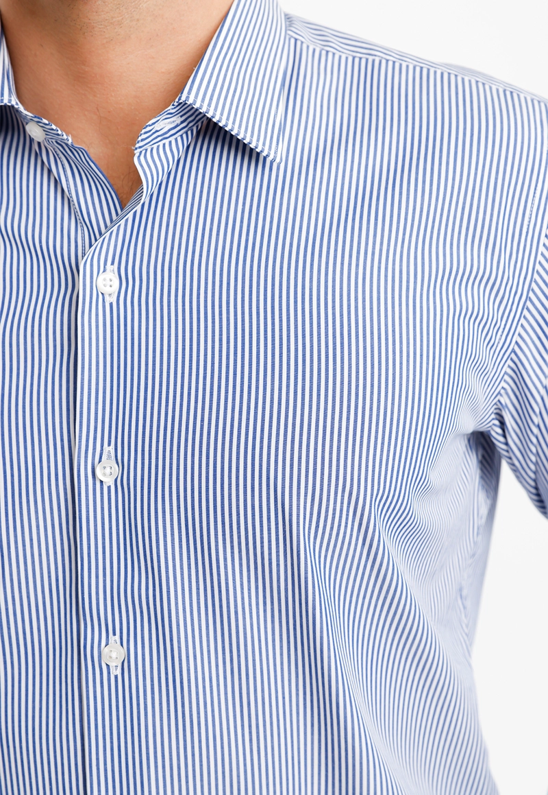 CAMISA RAYADA ALGODON EUROPE AZUL MARINO - 3