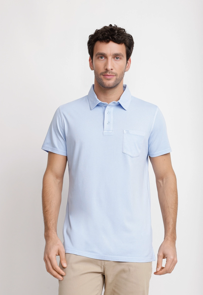POLERA POLO ALGODON PIMA MARC CELESTE - 1