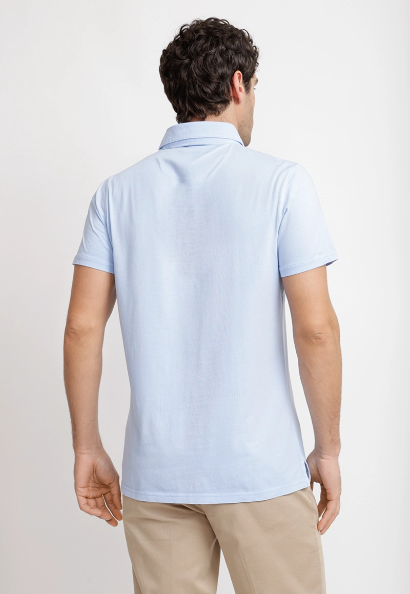 POLERA POLO ALGODON PIMA MARC CELESTE - 2