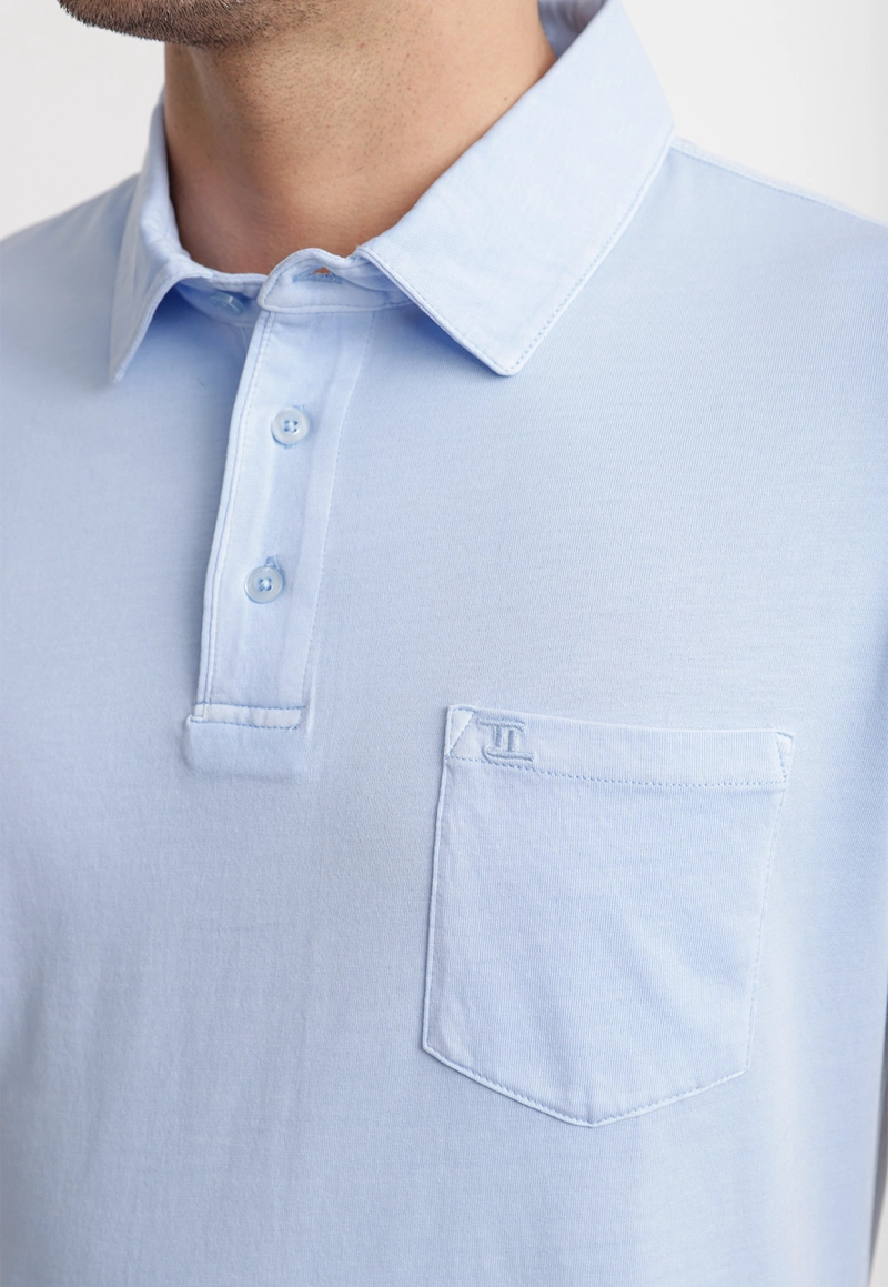 POLERA POLO ALGODON PIMA MARC CELESTE - 3