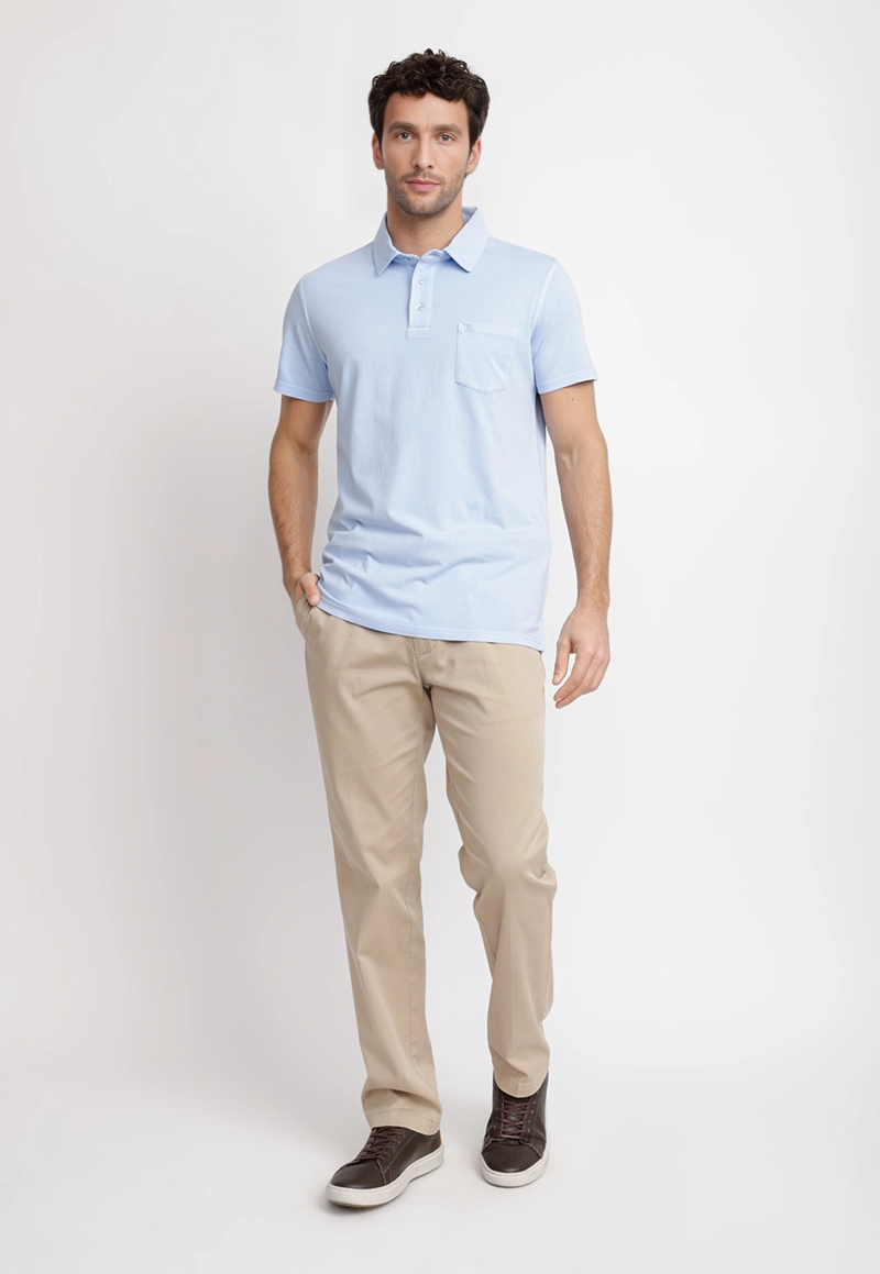 POLERA POLO ALGODON PIMA MARC CELESTE - 4