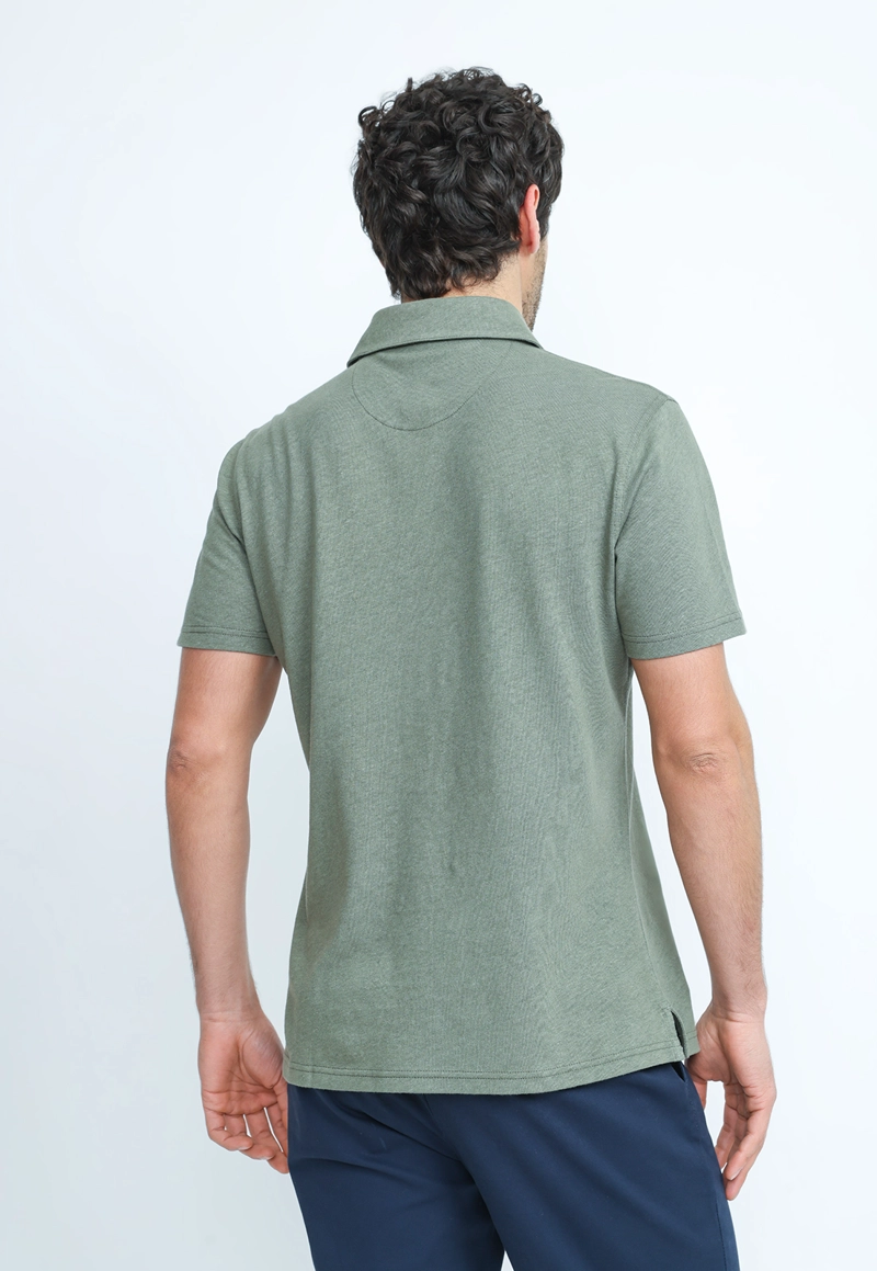 POLERA POLO LINO ALGODON MORRIS VERDE - 2