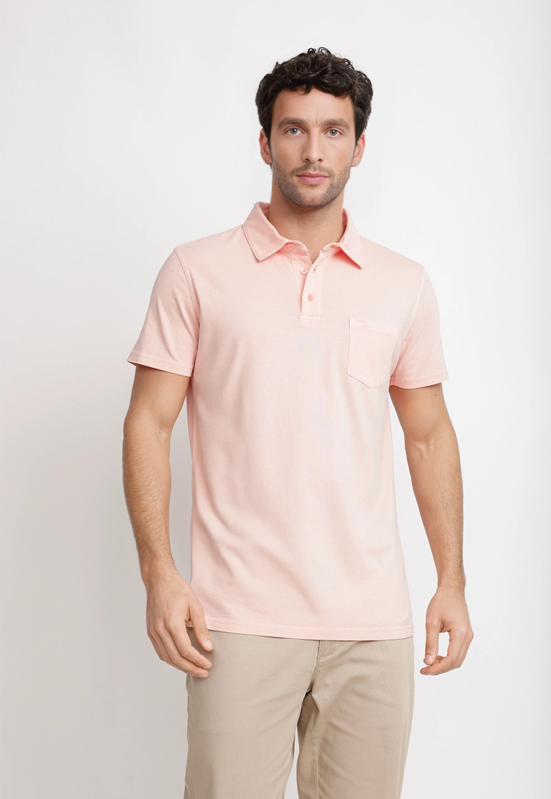 POLERA POLO ALGODON PIMA MARC CORAL - 1