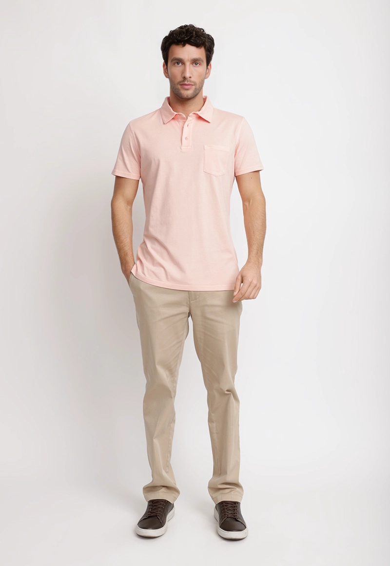 POLERA POLO ALGODON PIMA MARC CORAL - 4