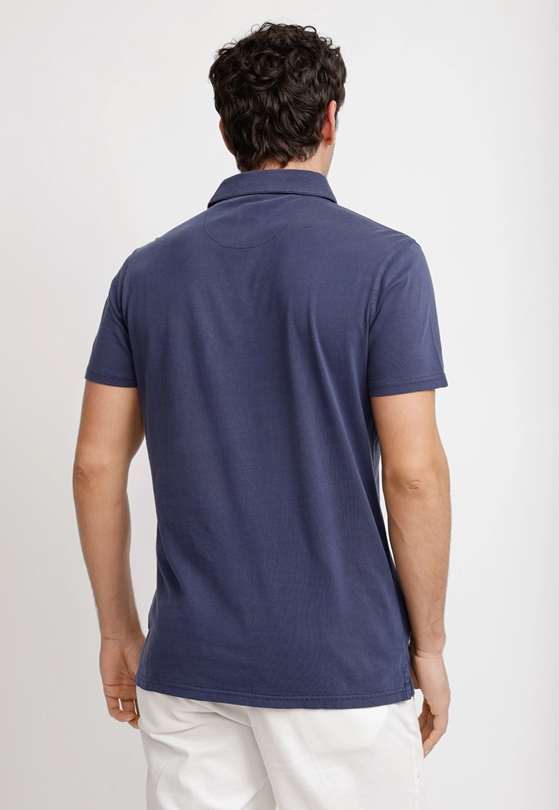 POLERA POLO 100% ALGODON PIMA MARC AZUL MARINO - 2