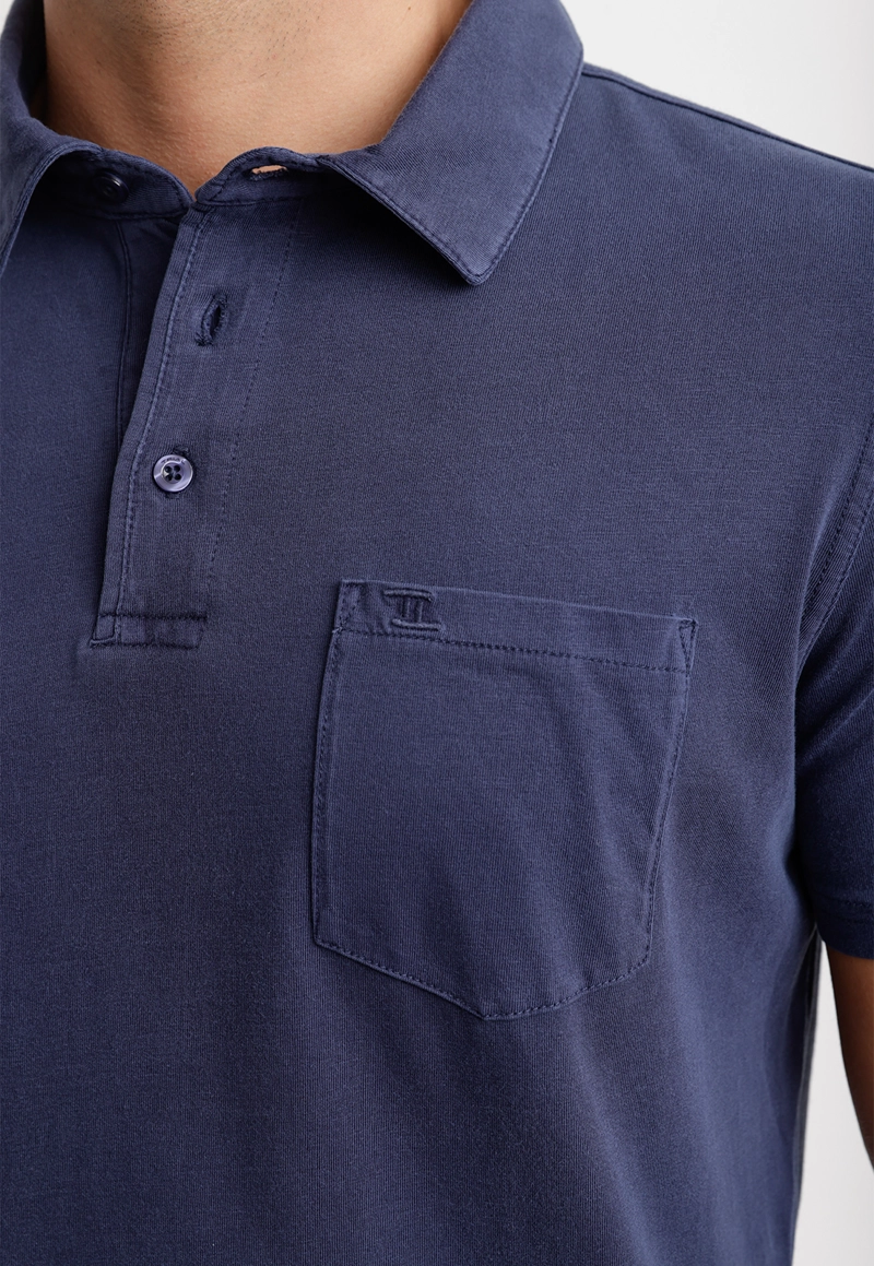 POLERA POLO 100% ALGODON PIMA MARC AZUL MARINO - 3