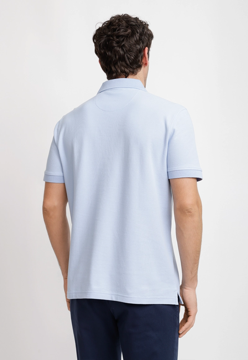 POLERA POLO PIQUE ALGODON MARINI CELESTE - 2