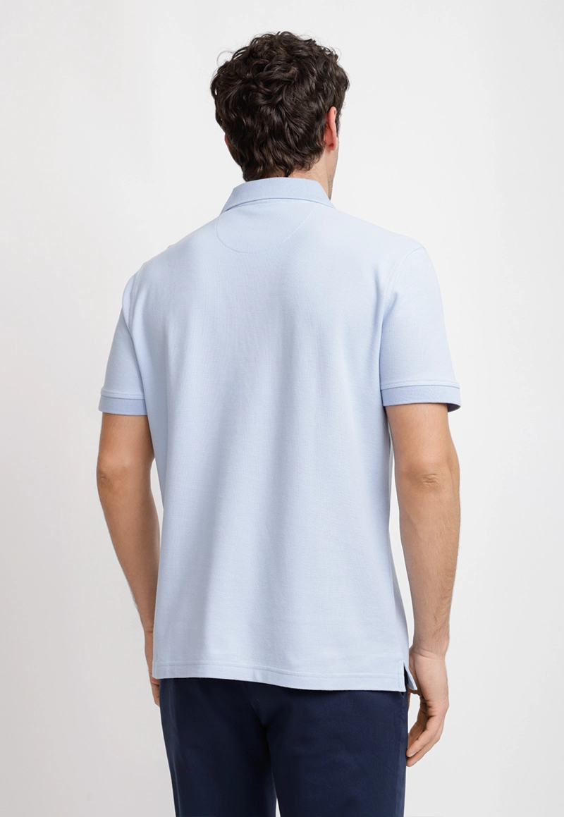 POLERA POLO PIQUE ALGODON MARINI CELESTE - 2