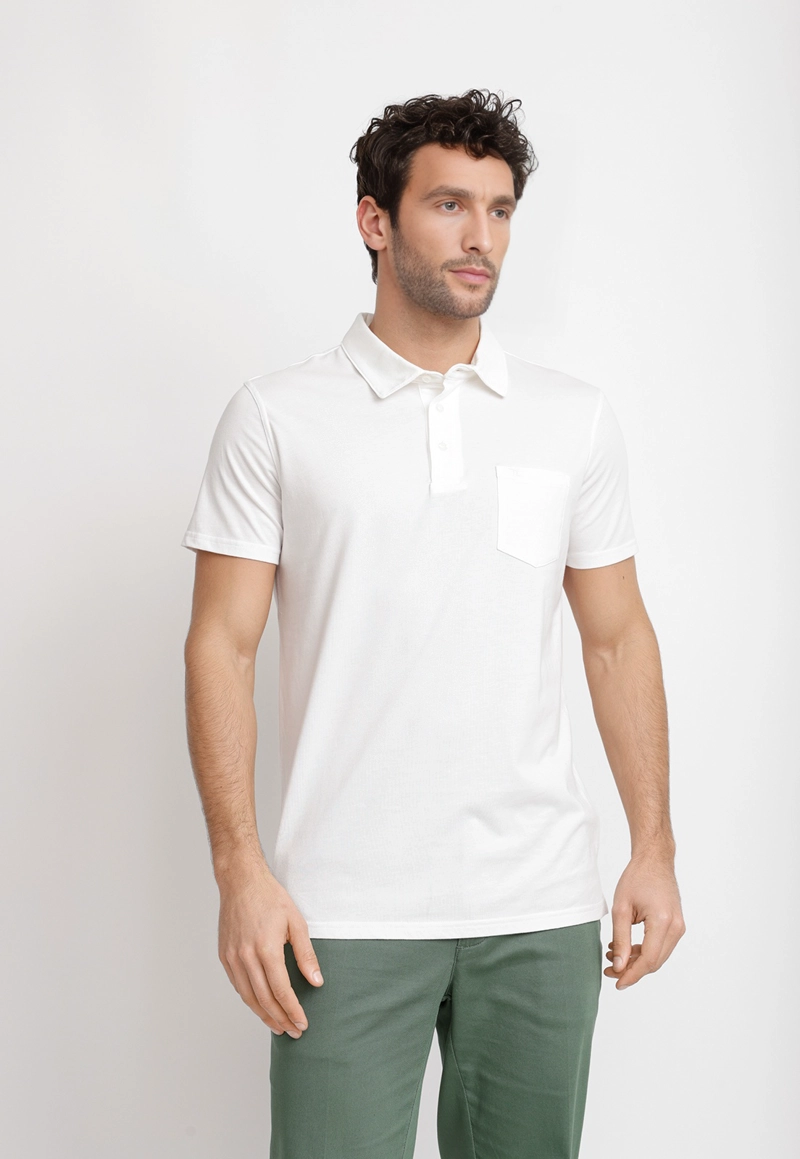 POLERA POLO ALGODON PIMA MARC BLANCO - 1