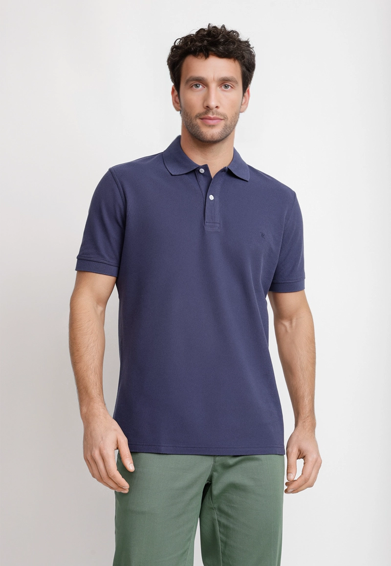 POLERA POLO PIQUE ALGODON MARINI AZUL MARINO - 1