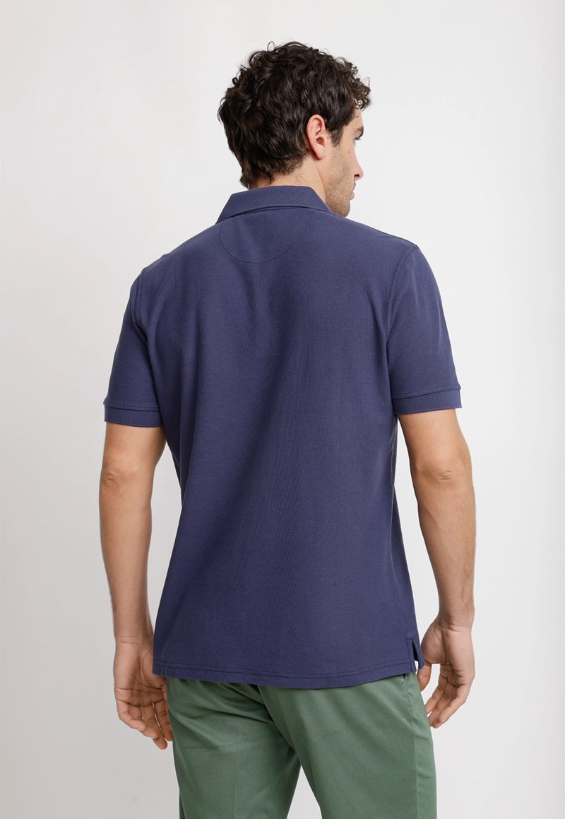 POLERA POLO PIQUE ALGODON MARINI AZUL MARINO - 2