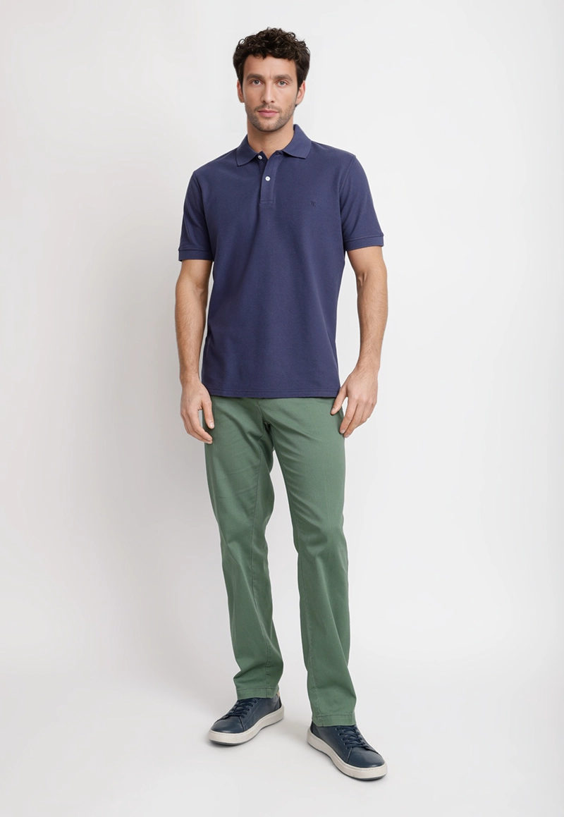 POLERA POLO PIQUE ALGODON MARINI AZUL MARINO - 4