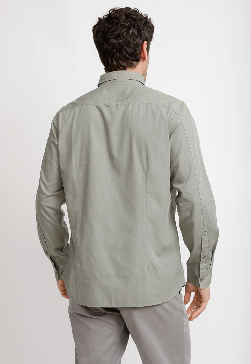 CAMISA LISA ALGODON BASILIO VERDE - 2
