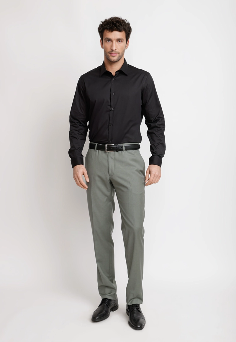 CAMISA HOMBRE FORMAL GRADUACION NEGRO - 4