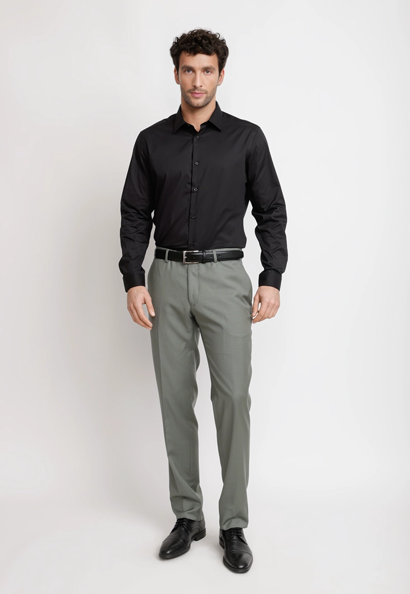 CAMISA HOMBRE FORMAL GRADUACION NEGRO - 4