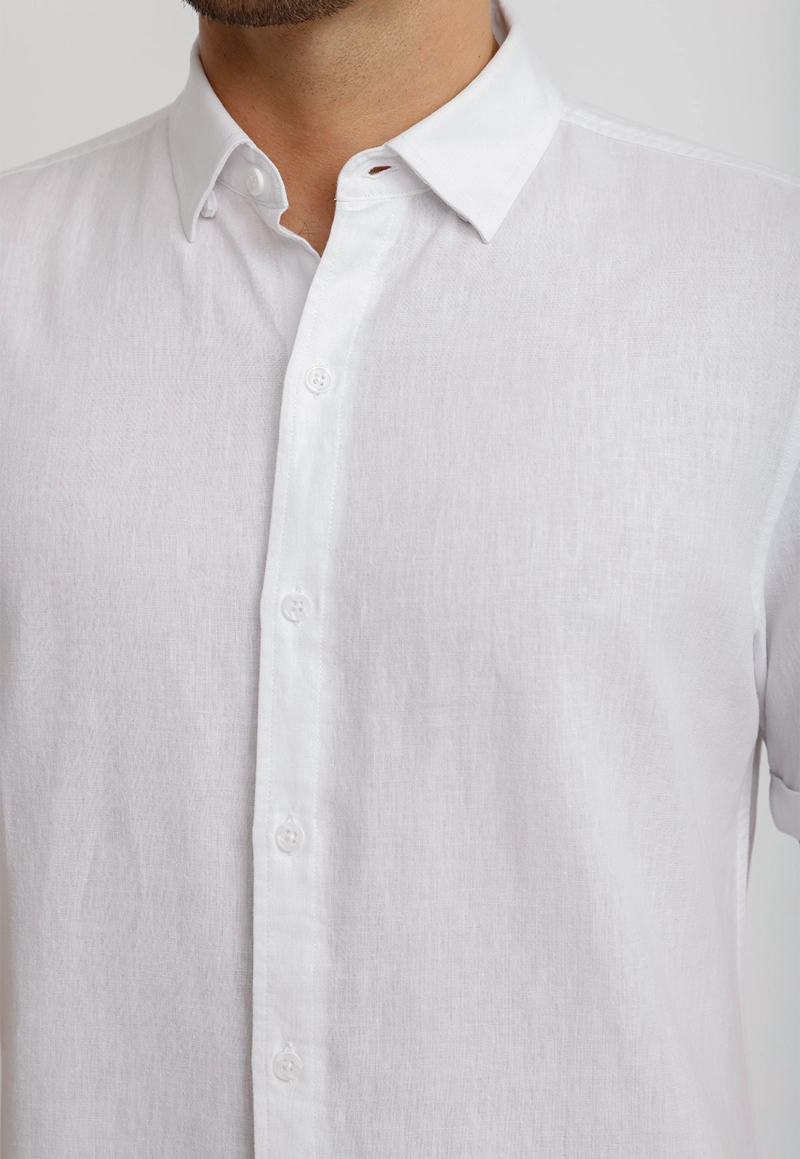 CAMISA LINO ALGODON BORIS BLANCO - 3