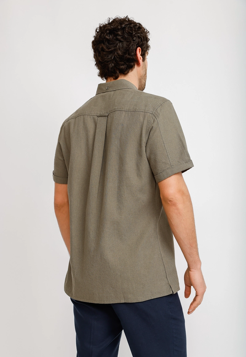 CAMISA LINO ALGODON BORIS VERDE - 2