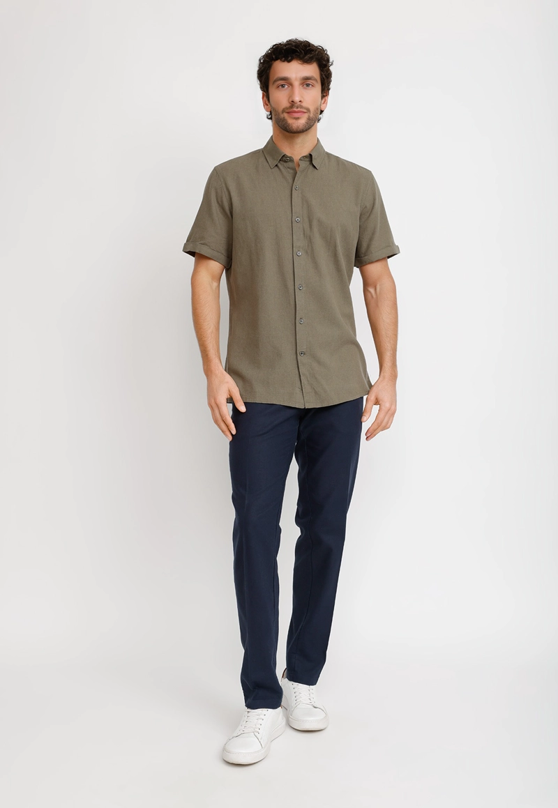 CAMISA LINO ALGODON BORIS VERDE - 4