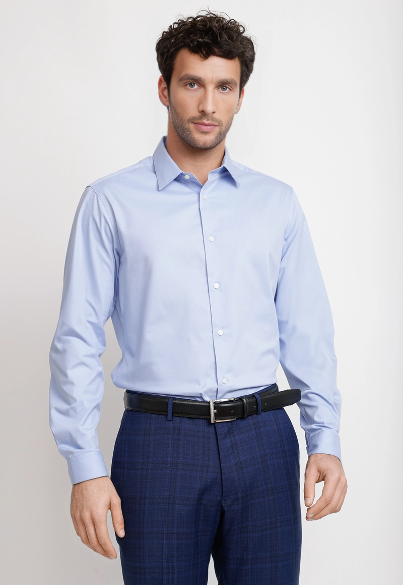 CAMISA HOMBRE FORMAL GRADUACION CELESTE - 1