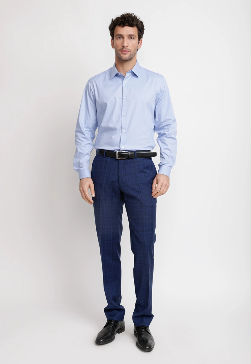 CAMISA HOMBRE FORMAL GRADUACION CELESTE - 4