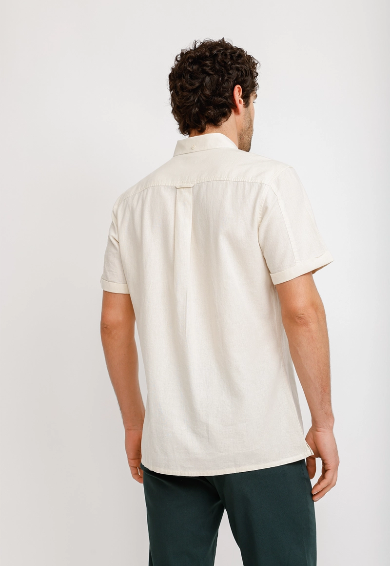 CAMISA LINO ALGODON BORIS CRUDO - 2