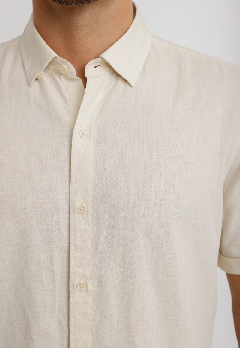 CAMISA LINO ALGODON BORIS CRUDO - 3