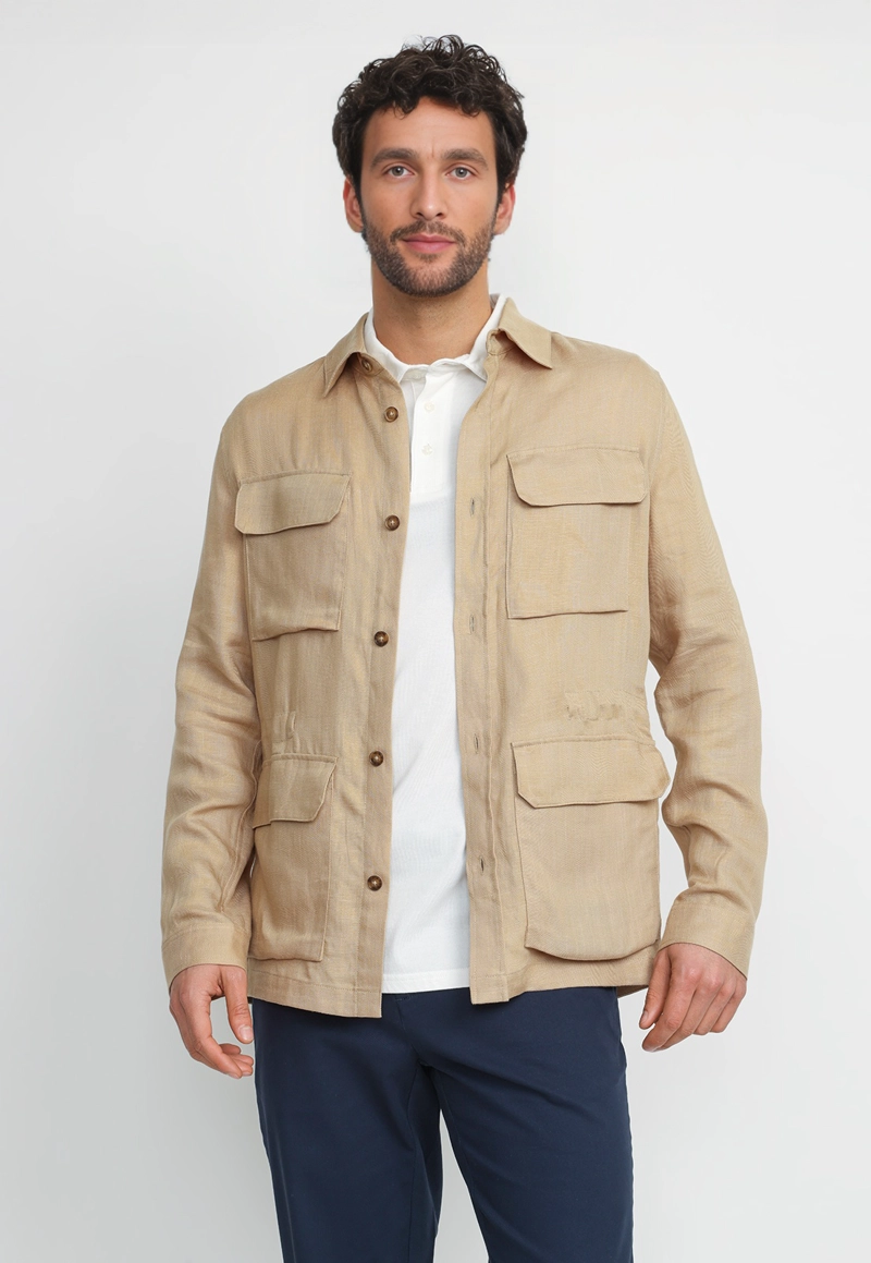 CHAQUETA TENCEL LINO TIZIANO OLIVA - 1