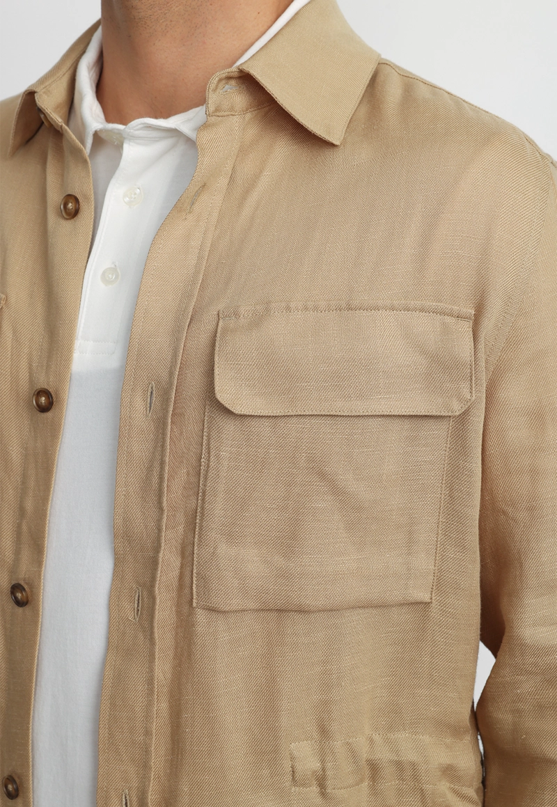 CHAQUETA TENCEL LINO TIZIANO OLIVA - 3