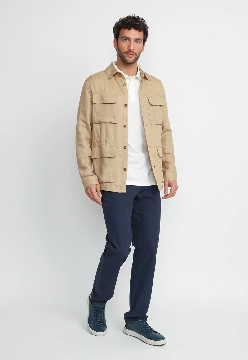 CHAQUETA TENCEL LINO TIZIANO OLIVA - 4